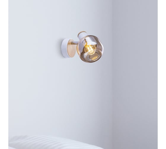 Спот Rivoli Kalisto W1, белый/светлое дерево, 1хE14, 40W, 8/288 Б0047090