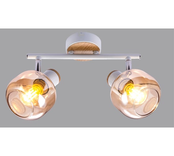 Спот Rivoli Kalisto W2, белый/светлое дерево, 2хE14, 40W, 6/162 Б0047091