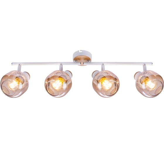 Спот Rivoli Kalisto W4, белый/светлое дерево, 4хE14, 40W, 6/72 Б0047094