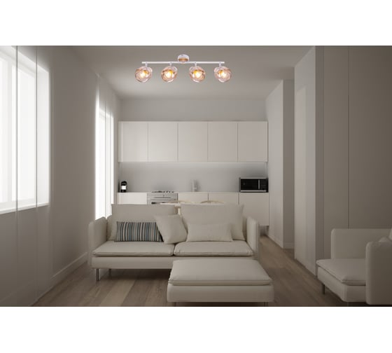 Спот Rivoli Kalisto W4, белый/светлое дерево, 4хE14, 40W, 6/72 Б0047094