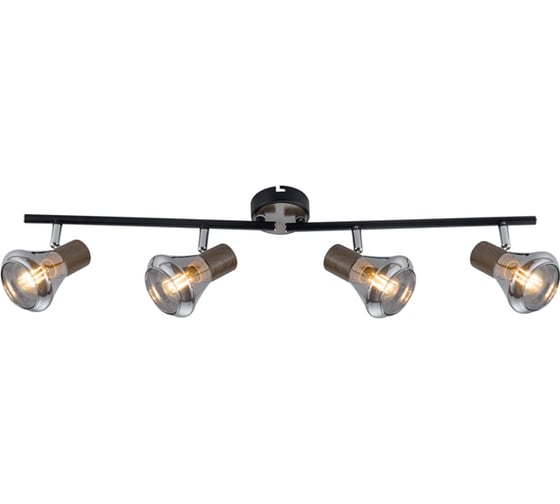 Спот Rivoli Pavla W4, черный/темное дерево, 4хE14, 40W, 6/144 Б0047113