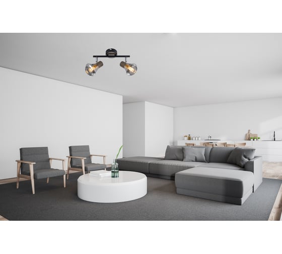 Спот Rivoli Pavla W2, черный/темное дерево, 2хE14, 40W, 12/216 Б0047109