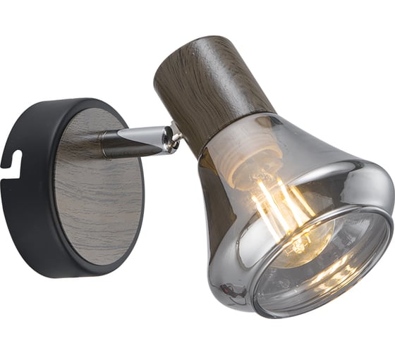 Спот Rivoli Pavla W1, черный/темное дерево, 1хE14, 40W, 20/480 Б0047108