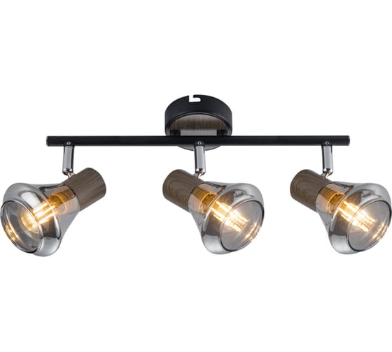 Спот Rivoli Pavla W3, черный/темное дерево, 3хE14, 40W, 8/144 Б0047110