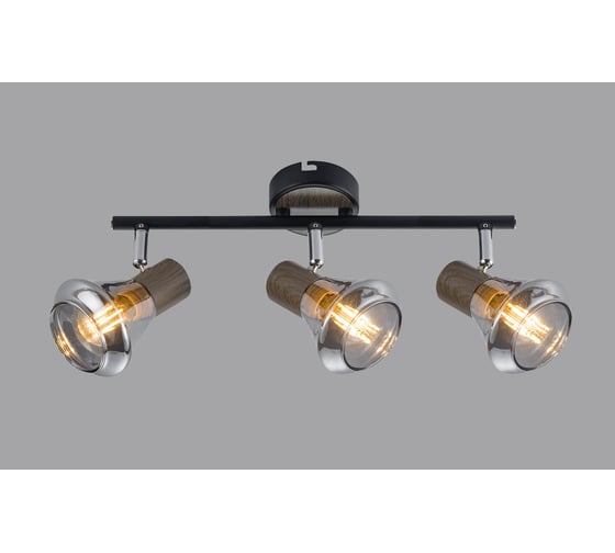 Спот Rivoli Pavla W3, черный/темное дерево, 3хE14, 40W, 8/144 Б0047110