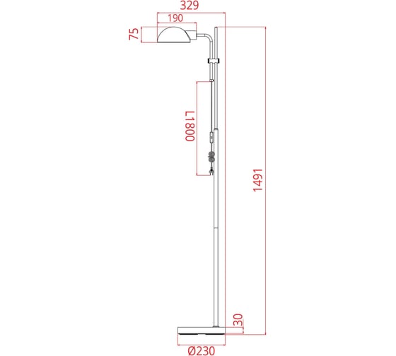 Торшер ARTE LAMP ZETTA A7055PN-1BK