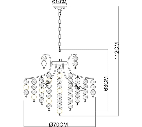 Подвесная люстра ARTE LAMP PIPIRIMA A4089LM-8AB