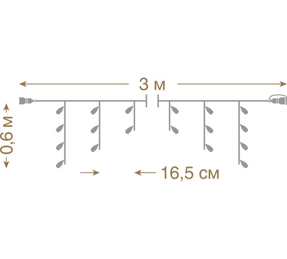 Электрогирлянда-конструктор VEGAS Бахрома 24V, 72 теплых LED ламп 55006