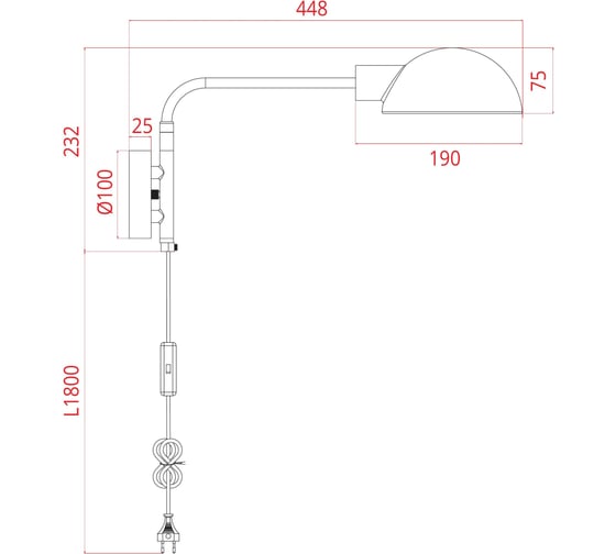 Бра ARTE LAMP ZETTA A7055AP-1BK
