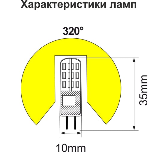 Лампа Ecola G4 LED 1,5W Corn Micro 220V 4200K 320 35x10 G4RV15ELC