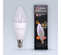 Светодиодная лампа ELEGANZ Е14 Свеча матовая 9W нейтральная 4500К 220V, 1шт EL-0079