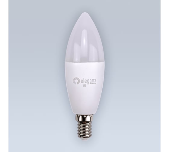 Светодиодная лампа ELEGANZ Е14 Свеча матовая 9W теплая 3000К 220V, 1шт EL-0080