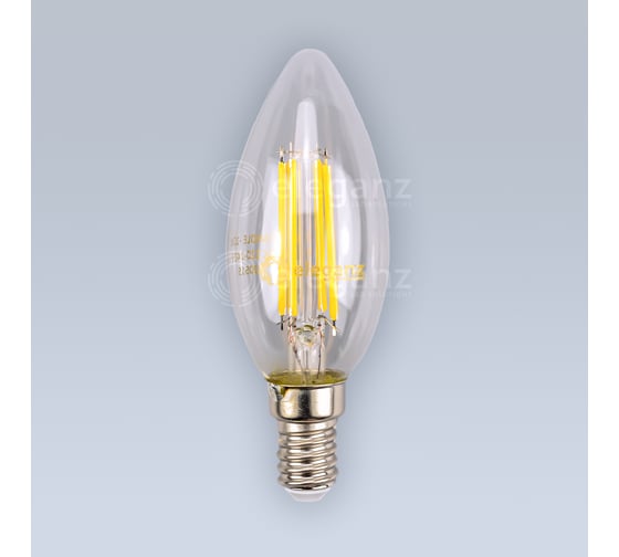 Светодиодная лампа ELEGANZ Е14 Свеча НИТЕВИДНАЯ 10W нейтральная 4500К 220V, 1шт 14001
