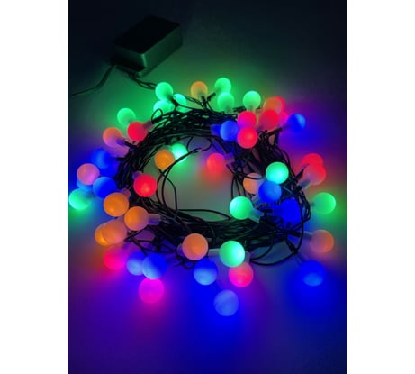 Гирлянда ЭРА ENIN 15BM LED Нить Шарики d15мм, 5 м мультиколор, 220V, 36/756 Б0047967