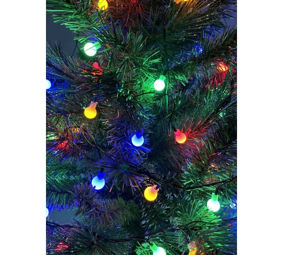 Гирлянда ЭРА ENIN 15BM LED Нить Шарики d15мм, 5 м мультиколор, 220V, 36/756 Б0047967