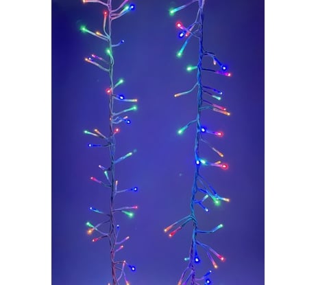 Гирлянда ЭРА ENIN WM LED Мишура 3.9 м белый провод, мультиколор, 220V 24/576 Б0047972