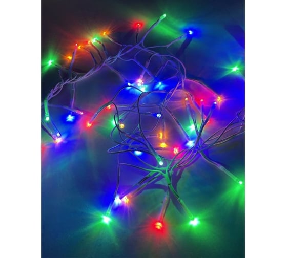 Гирлянда ЭРА ENIN WM LED Мишура 3.9 м белый провод, мультиколор, 220V 24/576 Б0047972