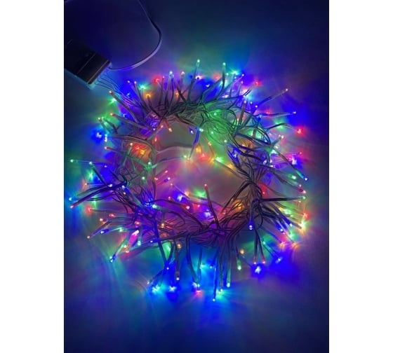Гирлянда ЭРА ENIN WM LED Мишура 3.9 м белый провод, мультиколор, 220V 24/576 Б0047972