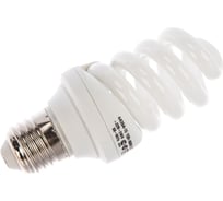 Энергосберегающая лампа СВЕТОЗАР "ЭКОНОМ" спираль, цоколь E27, стандарт, Т3, яркий белый свет, 4000 К, 6000час, 15Вт, 75 44354-15