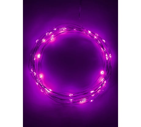 Гирлянда ЭРА ENIN 5NP LED нить, 5 м, сиреневый свет, АА Б0047961