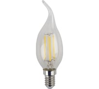 Филаментная лампа ЭРА FLED BXS9W840E14 свеча на ветру, 9 Вт, нейтральная, E14, 10/100/4000 Б0047005