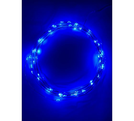 Гирлянда ЭРА ENIN 5NB LED, Нить, 5 м, синий свет, АА, 100/2500 Б0047962