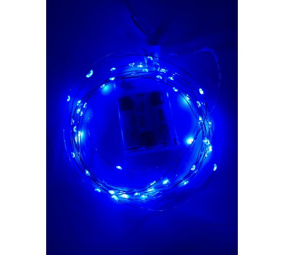 Гирлянда ЭРА ENIN 5NB LED, Нить, 5 м, синий свет, АА, 100/2500 Б0047962