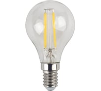 Филаментная лампа ЭРА F-LED P45-11w-827-E14, шар, 11Вт, теплая, E14, 10/100/4000 Б0047012