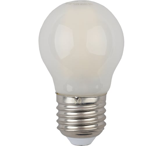 Филаментная лампа ЭРА F-LED P45-9w-840-E27 frost, шар, матовая, 9 Вт, нейтральная, E27, 10/100/3600 Б0047030