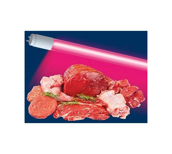 Светодиодная лампа для витрин с мясной продукцией Uniel LED-T8-20W/SM/G13/CL 9642