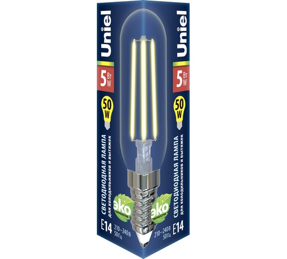 Светодиодная лампа для холодильников и вытяжки Uniel LED-Y25-5W/3000K/E14/CL GLZ04TR UL-00007129