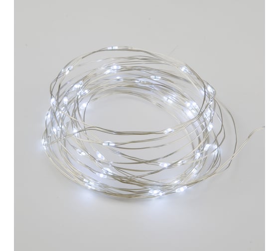 Светодиодная гирлянда Uniel ULD-S0500-050/SCB/2AA WHITE, IP20, DEW UL-00007184
