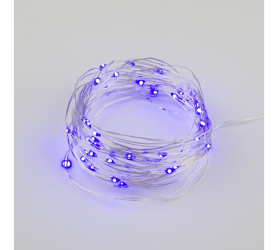 Светодиодная гирлянда Uniel ULD-S0500-050/SCB/2AA PURPLE, IP20, DEW UL-00007185
