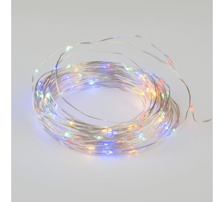 Светодиодная гирлянда Uniel ULD-S1000-100/SCB/3AA MULTI, IP20, DEW UL-00005483