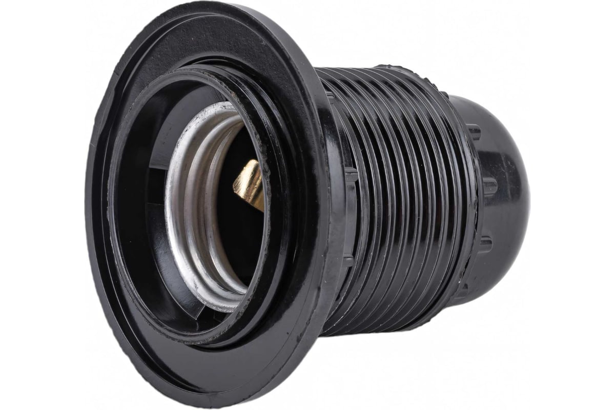 Патрон с прижимным кольцом IN HOME Н12РП-01 Е27, карболитовый ...