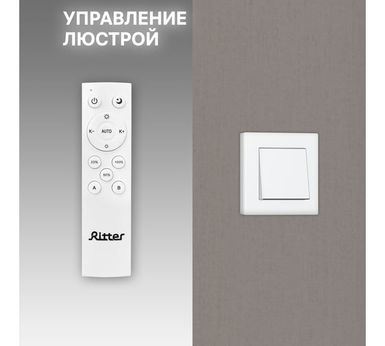 Диммируемая светодиодная люстра с дистанционным управлением Ritter CLL-52224/100W, 52224 9