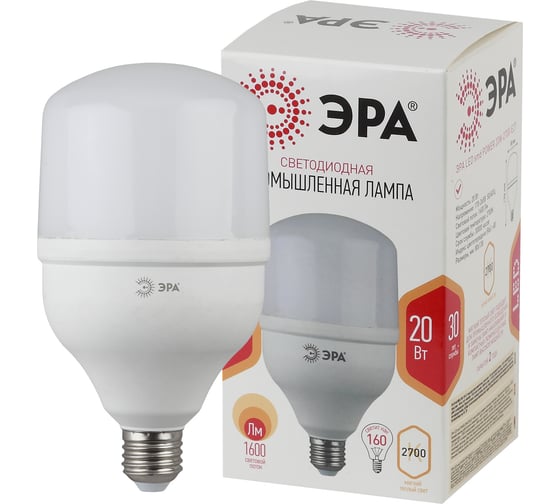 Светодиодная лампа ЭРА LED POWER T80-20W-2700-E27 колокол, 20 Вт, теплая, E27, 40/600, 40/1280 Б0049587