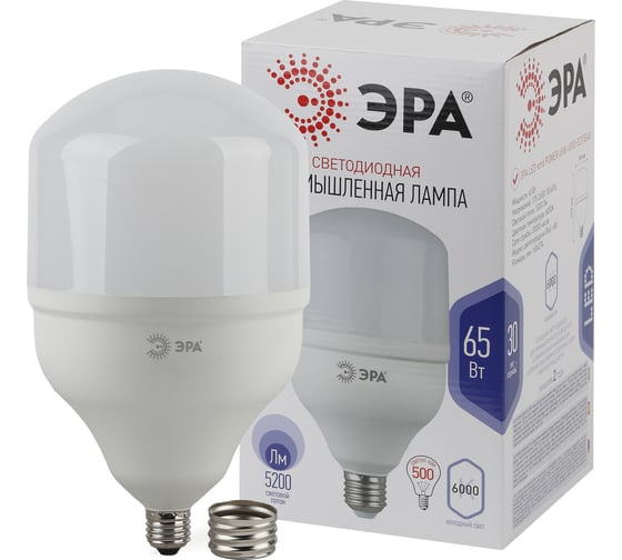 Лампа ЭРА LED POWER T16065W6500E27/40, диод, колок, 65Вт, хол, E27/40 12/216 Б0049584 1