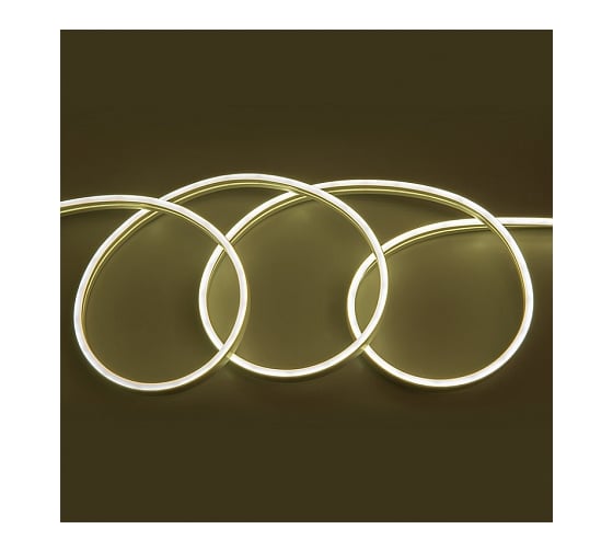 Светодиодная лента Гибкий неон General Lighting Systems, GLS-2835-120-9.6-12-NL-IP67-3 120диод/м 9,6Вт/м 3000К-тепло-белый IP67 12В 5м 510011