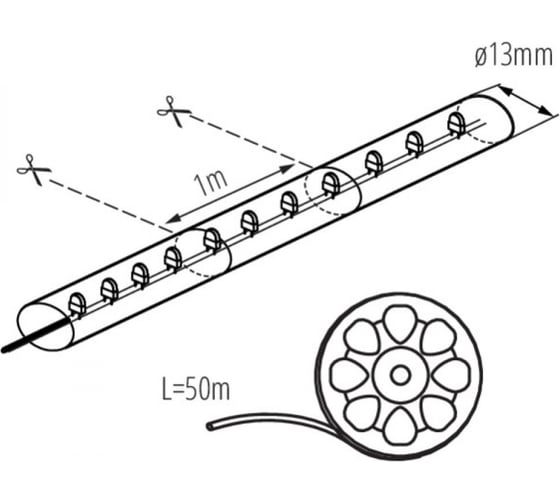 Световой шнур KANLUX GIVRO LED-CW 50M/ 8630