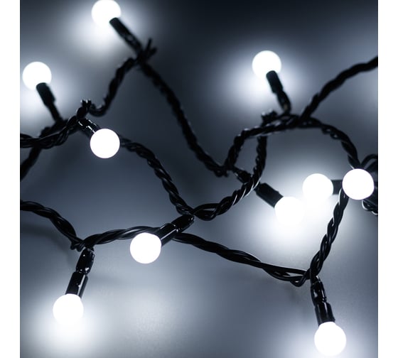 Светодиодная гирлянда Arlight ARD-BALL-CLASSIC-D13-5000-BLACK-50LED WHITE 230V, 3.5W Аркон 025565 1