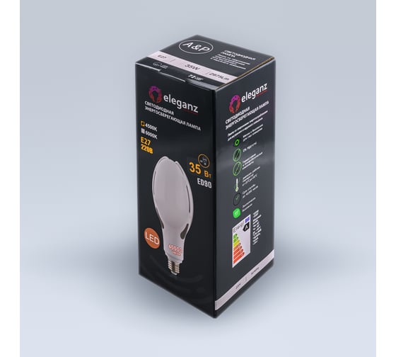 Светодиодная лампа ELEGANZ Е27 35W промышленная матовая нейтральная 4500К 220V, 1шт EL-0084