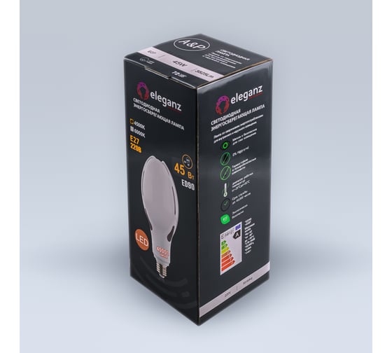Светодиодная лампа ELEGANZ Е27 45W промышленная матовая нейтральная 4500К 220V, 1шт EL-0086