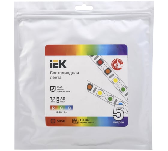 Лента IEK LSR-5050RGB30-7,2-IP65-12В, LED, 5м LSR2-3-030-65-3-05