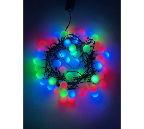 Гирлянда ЭРА ENIN-18BM, LED, Нить, Шарики, d=18мм, 5 м, мультиколор, 220V, 36/648 Б0047968