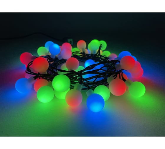 Гирлянда ЭРА ENIN-18BM, LED, Нить, Шарики, d=18мм, 5 м, мультиколор, 220V, 36/648 Б0047968