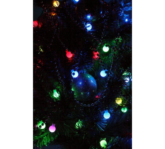 Гирлянда ЭРА ENIN-18BM, LED, Нить, Шарики, d=18мм, 5 м, мультиколор, 220V, 36/648 Б0047968