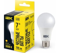 Лампа IEK LED A60, 7вт, 230В, 6500К, E27 LLE-A60-7-230-65-E27