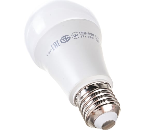 Лампа IEK LED A60, 9вт, 230В, 3000К, E27 LLE-A60-9-230-30-E27
