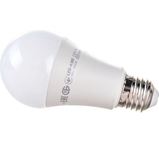 Лампа IEK LED A60, 9вт, 230В, 3000К, E27 LLE-A60-9-230-30-E27
